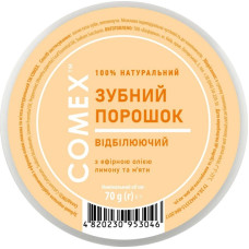 Comex Зубний порошок відбілюючий, натуральний з ефірними оліями лимона і м'яти, 70г